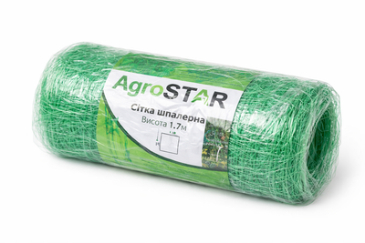 Сітка шпалерна полімерна AgroStar для огірків/рослин/маскування 1,7х10 м Зелений