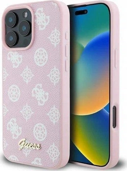 Панель Guess Peony Script MagSafe для iPhone 16 Pro Max Pink (3666339345556)