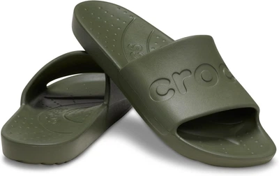 Чоловічі шльопанці слайд зелені Crocs Slide Army Green (45-46 р, зелений)