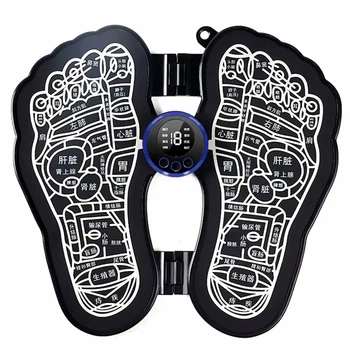Масажний килимок для ніг 8 режимів USB акумуляторний чорний Foot Massager 8R