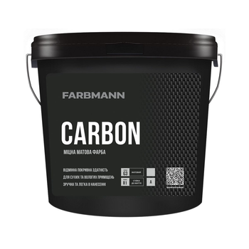 Краска интерьерная сверхпрочная матовая FARBMANN Carbon База А (белая) 2.7л