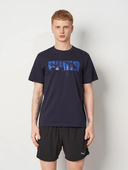 Футболка хлопковая длинная мужская Puma Essentials Graphics 69202616 S New Navy (4069161720659)