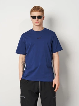 Футболка хлопковая длинная мужская Puma Essentials Foundation 69291249 M Blue Jewel (4069161744051)