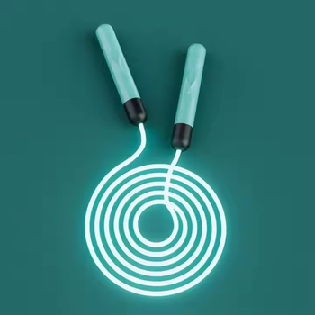Светодиодная скакалка 2.8 м с LED подсветкой для спорта детей и взрослых голубая JDT-0849321