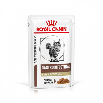 Вологий корм для дорослих котів Royal Canin GASTRO INTESTINAL FIBRE RESPONSE CAT (шматочки в соусі) 12 шт х 85 г