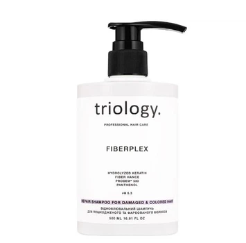 Відновлювальний шампунь для пошкодженого та фарбованого волосся Fiberplex Triology, 500 мл