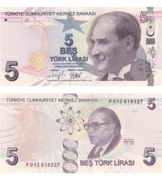 Банкнота 5 лір Туреччина 2009 (2021) рік UNC