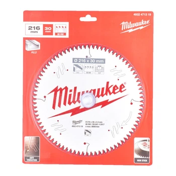 Диск пильный по алюминию Alu PFTE MILWAUKEE, диаметр 216х30х2,4мм, 80 зуб.