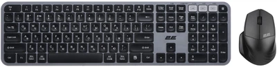 Комплект клавиатура и мышь 2E MK440 WL/BT, EN/UK, серо-черный (642776)