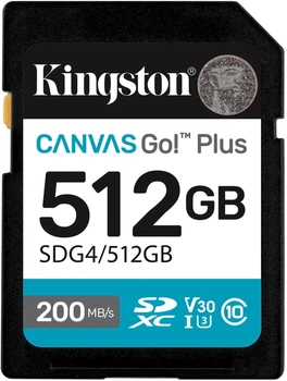 Карта пам'яті Kingston SD 512GB C10 UHS-I U3 V30 R200/W160MB/s (647839)