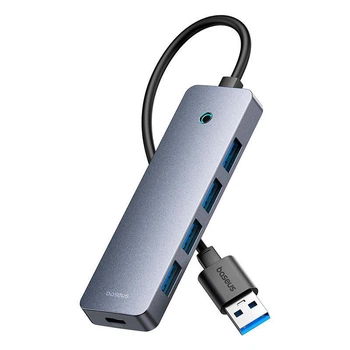USB-хаб Baseus UltraJoy Series 4-Port HUB Lite USB 3.0 to USB 3.0 x4 15 см Black (6932172653385)