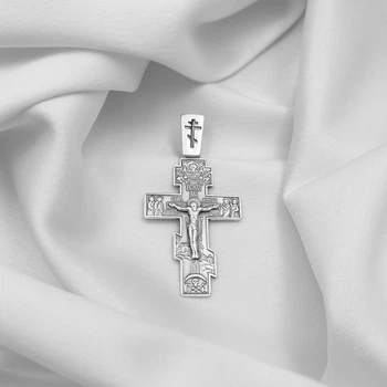 Серебряный крестик IRISTA "Крест 093 с литым ушком" с чернением (3420/1 б)