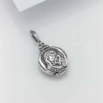 Серебряная ладанка IRISTA "Мощевик Богородица" с чернением (3064/1 ч)