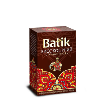 Цейлонський Чай Batik Чорный Високогорный B.O.P 100г