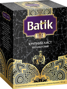 Чай черный Batik Gold Крупный лист Бергамотовый 100г
