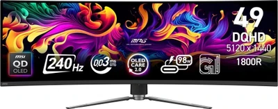 Монитор изогнутый 49" MSI MPG 491CQPX, Black