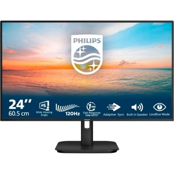 Монітор 23.8' Philips 24E1N1200A/00, Black, WLED, IPS, 1920x1080 (16:9), 4 мс, 120 Гц, 300 кд/м², 1500:1, 178°/178°, VGA/HDMI/DP, 2 x 2 Вт, Vesa 100x100, Adaptive Sync