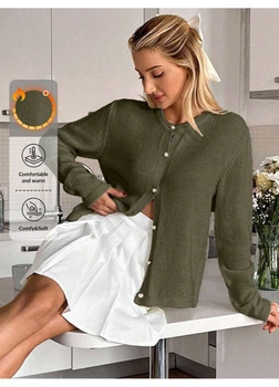 Кардиган SHEIN S Темно-зелений sz2405134040547421