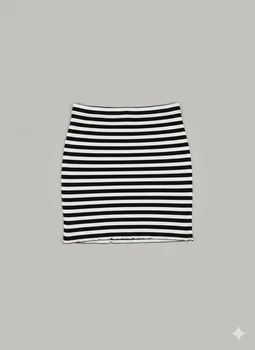 Юбка H&M 170 Белый 1241887_чер.полос