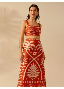 Костюм (топ, спідниця) SHEIN M Помаранчевий sz2407025064542467