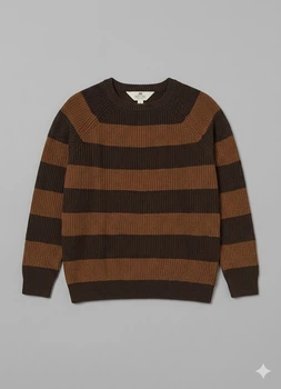 Джемпер H&M 134/140 Коричневый 1066382_т.беж.полоски