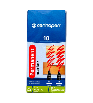 Маркер Centropen 2846/1 чорний круглий тонкий 1мм 10 шт