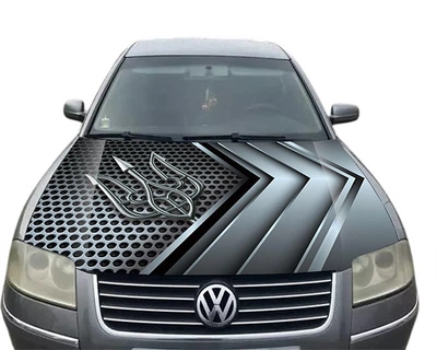 Наклейка на капот ARB 3D TUNING STUDIO Тризуб срібло 1500х1200х0.15мм