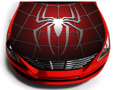 Наклейка на червоний капот ARB 3D TUNING SUDIO Павук павутина 1500х1200х0.080мм