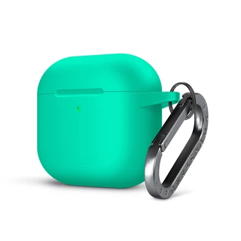 Силіконовий чохол для навушників Apple AirPods 4, Hang Case, бірюзовий, ультратонкий захисний кейс товщиною 2 мм, захист від подряпин, пилу та ударів, компактний, з карабіном для кріплення, ArmorStandart (ARM81287)