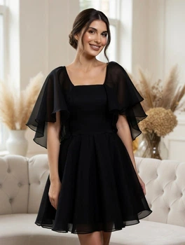 Коротка чорна ошатна сукня з пишною спідницею FashionYouWant S чорний 43247460