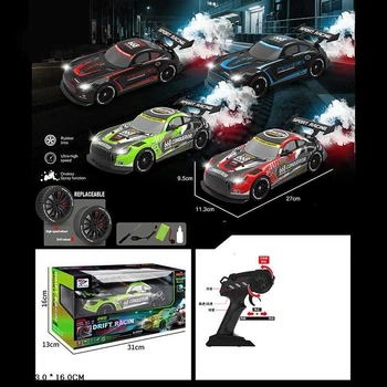 Машина на радіокеруванні YF 668 RC 17 акумулятор 7.4 V, пульт 2.4 GHz, дрифт, 4WD, масштаб 1:16, підсвічування, парогенератор, змінні колеса, в к