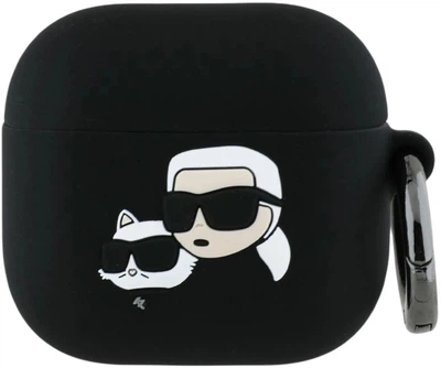 Etui Karl Lagerfeld Silicone Karl & Chaupette Head 3D do Apple AirPods 4 Black (3666339398095)