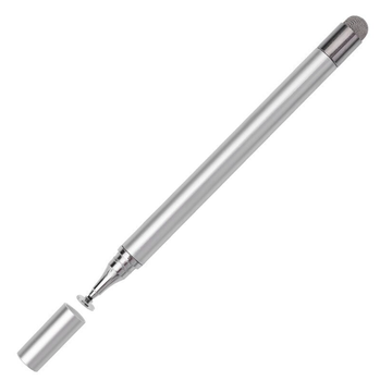 Универсальный стилус 2 в 1 Pencil Duo серебристый карандаш для всех сенсорных экранов Android iOS Windows