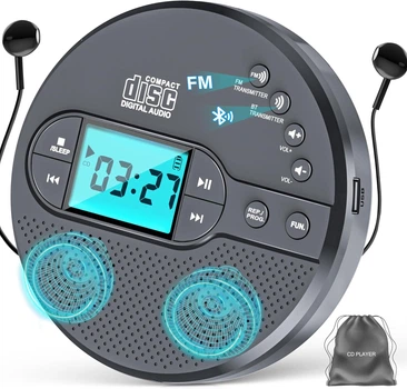 Портативный CD-проигрыватель с Bluetooth и FM-передатчиком Discman 2000 мАч