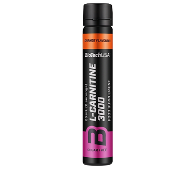 L-карнітин, L-Carnitine Ampule 3000, BioTechUSA, 25 мл (Апельсин)