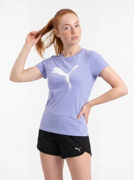 Футболка хлопковая женская Puma Ess Metallic Tee 68499560 S Intense Lavender-Metallic Silver (4069161741630)