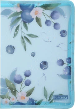 Папка-конверт на молнии Buromax Blueberry Arabeski А4 полупрозрачная (BM.3980-17)