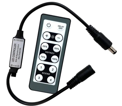 Контроллер для LED-ленты, контроллер для светодиодной ленты, DC12-24В, 6A, 72Вт, LY-IR-MINI-12KEY-DC - черный