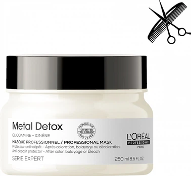 Професійна маска L'Oreal Professionnel Serie Expert Metal Detox Mask Для зменшення ламкості всіх типів волосся та небажаної зміни кольору 250 мл (30160606)