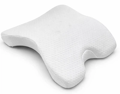 Ортопедическая изогнутая подушка BauTech Memory Foam Pillow под шею с эффектом памяти Белый