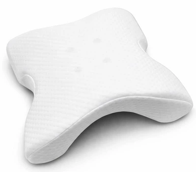 Подушка ортопедическая изогнутая BauTech Memory Foam Pillow под шею с эффектом памяти Белый
