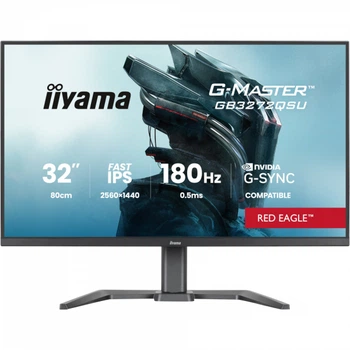 IIYAMA 31.5" 16:9 ігровий ips рк монітор, 2560х1440, 0.5 мс (mprt), 180 Гц, 400 кд/м2, g-sync comp., hdr10, gb3272qsu-b1