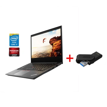 Ноутбук Б-клас Lenovo ThinkPad E480 / 14" (1920x1080) IPS /Core i7-8550U (4 (8) ядра по 1.8 - 4.0 GHz) / 8 GB DDR4 / 256 GB SSD / Radeon RX 550, 2 GB GDDR5 / WebCam / Win 10 Home б/в + Подарунок Флешка Kingston 64GB