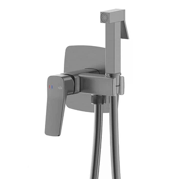 Смеситель для биде настенного скрит монтажа ARMATURA MALAGA PVD GUN METAL GREY 4529-512-61