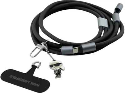 Кабель Karl Lagerfeld CBDY Ikonik Charm USB-C / USB-C Black (3666339544003)