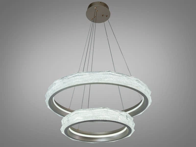 LED люстра с пультом 2 кольца золото 152Вт для гостиной 583-600+400G