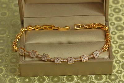 Браслет Xuping Jewelry Сім квадратів 19 см 5 мм золотистий