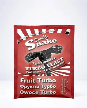 Турбо дрожжи DoubleSnake Turbo Fruit, для фруктовых и виноградных дистиллятов ез сивушных масел, 49 г