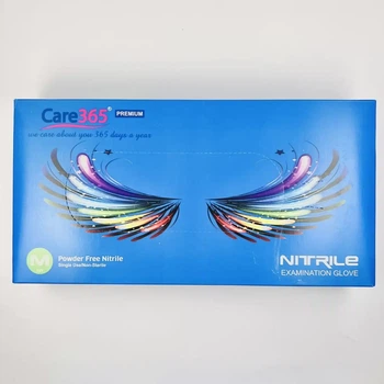 Перчатки нитриловые, синие CARE365 размер M