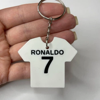 Брелок с кольцом Finding Футболка Роналдо 7 CR7 Белый черный 44 мм х 51 мм х 3 мм